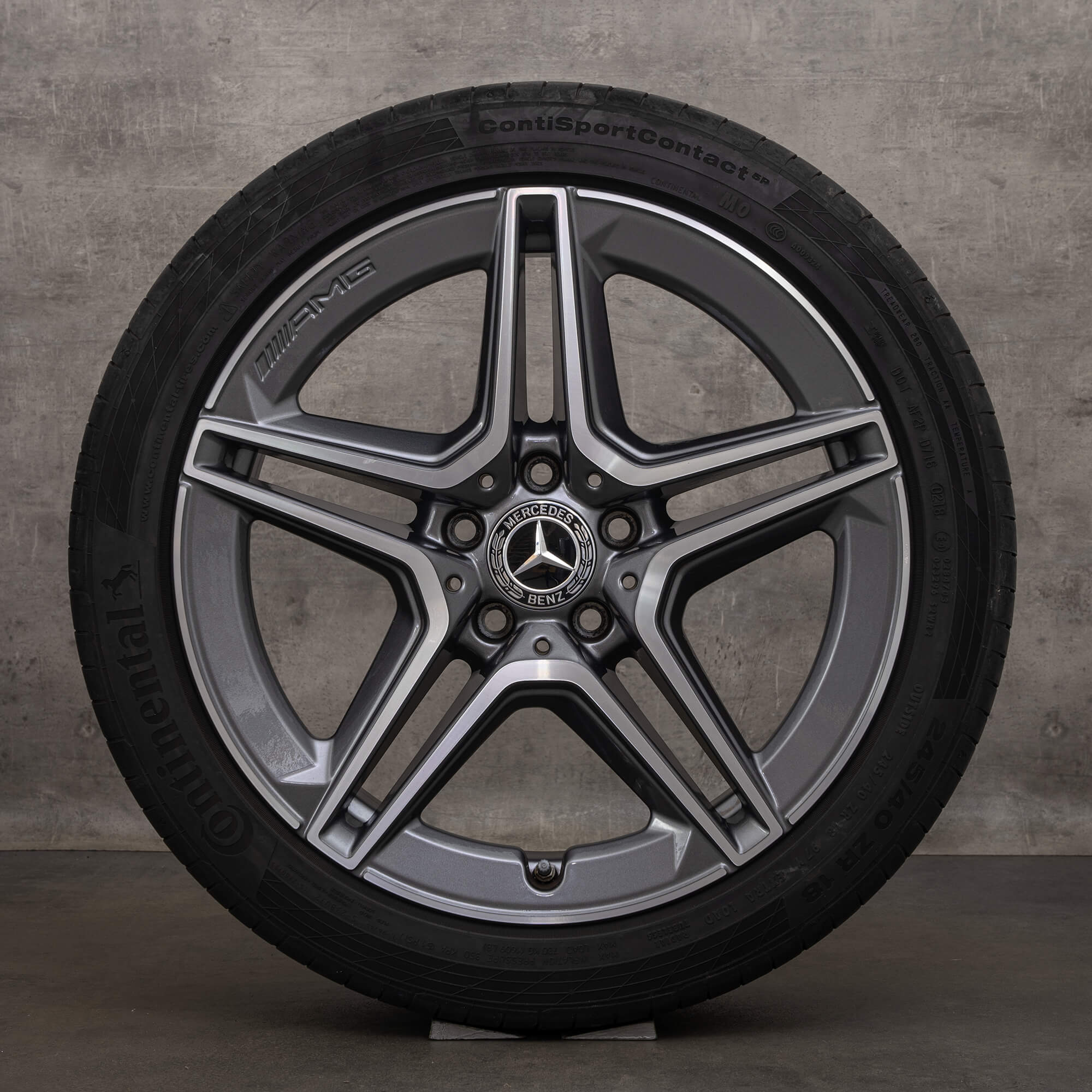 OEM AMG Mercedes Benz C Class C43 rims 18 inch C450 Sport W205 S205 C205 A205 summer wheels A2054019900 A2054019600 himalaya grey