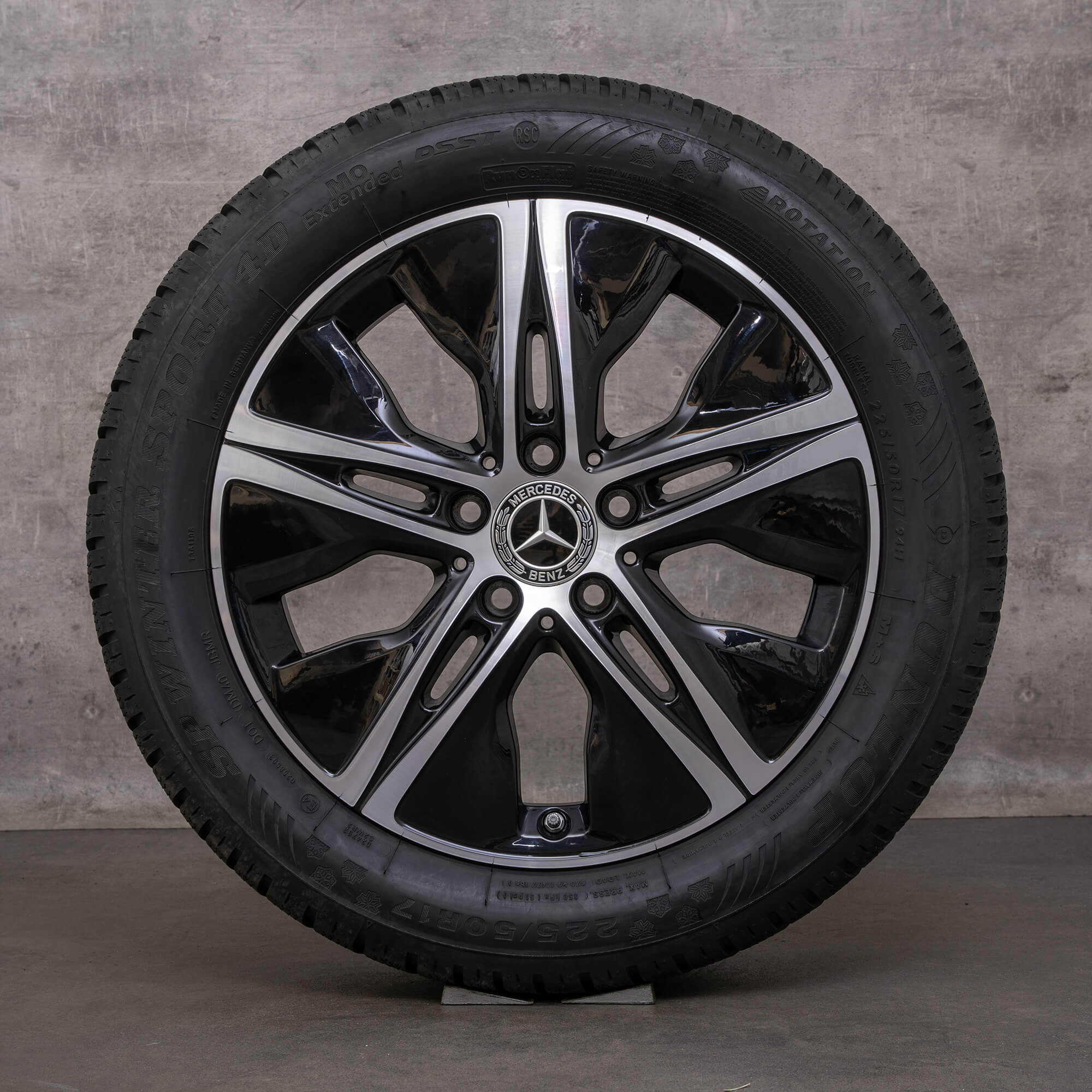 Originele Mercedes Benz C-Klasse winterwielen 17 inch W205 S205 C205 A205 velgen A2054019000 zwart gepolijst