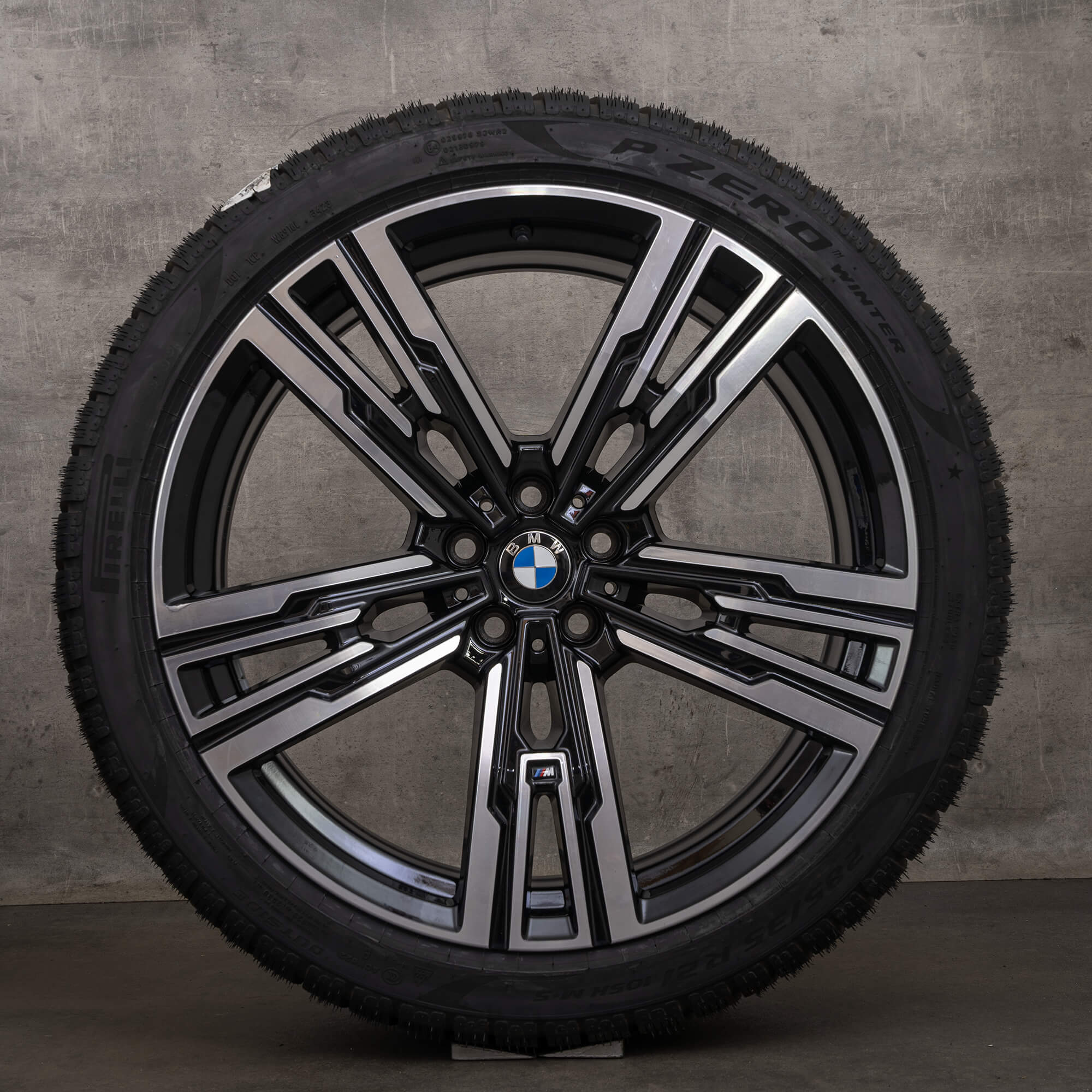 Originele BMW 7 Serie i7 winterwielen 21 inch G70 velgen styling 908 M 5A19DF0 5A19DF1 zwart hoogglans