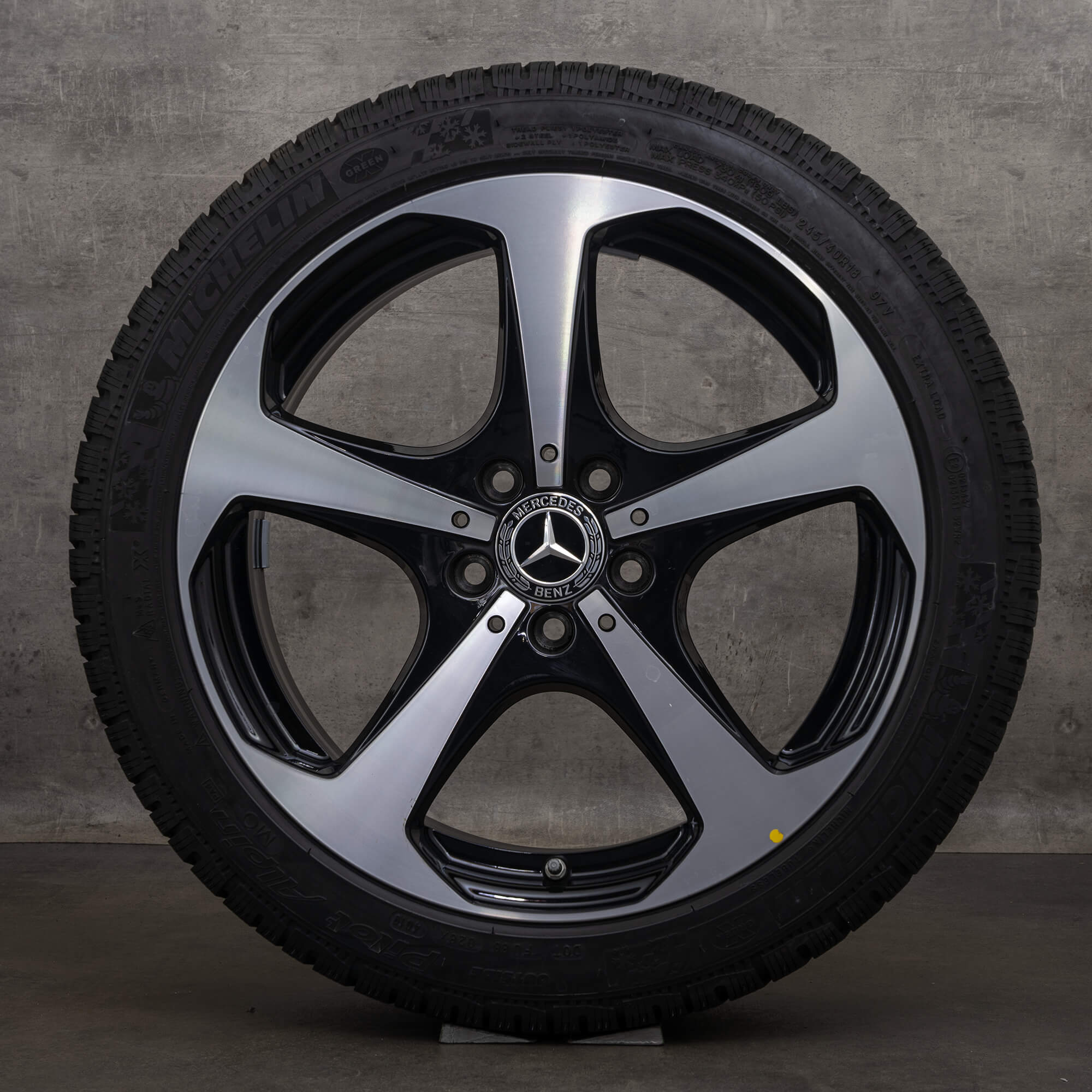 Originele Mercedes Benz C-Klasse winterwielen 18 inch W205 S205 A205 C205 velgen A2054014600 A2054014700 zwart hoogglans