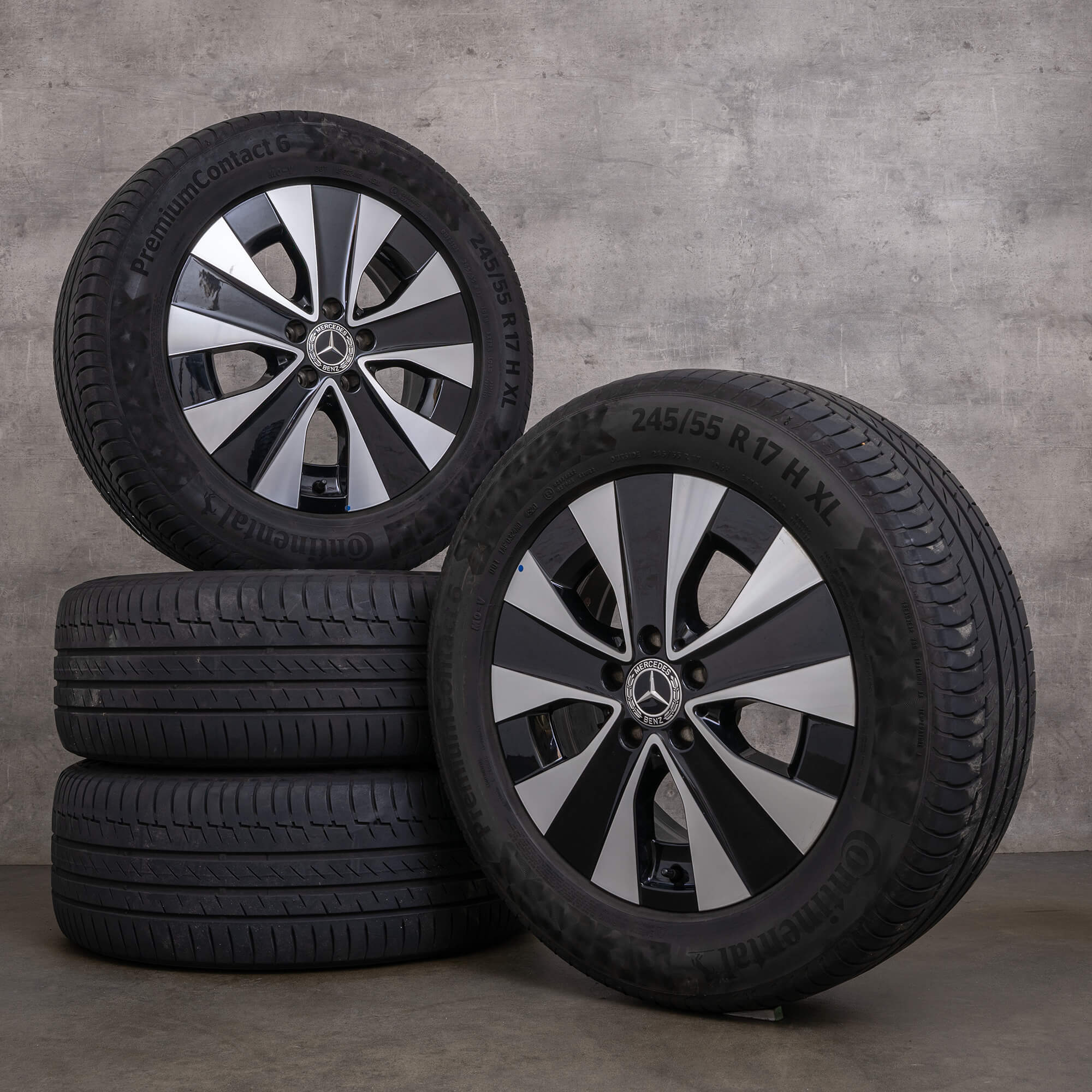 Originele Mercedes Benz EQV winterwielen 17 inch W447 velgen A4474015200 zwart glanzend gedraaid