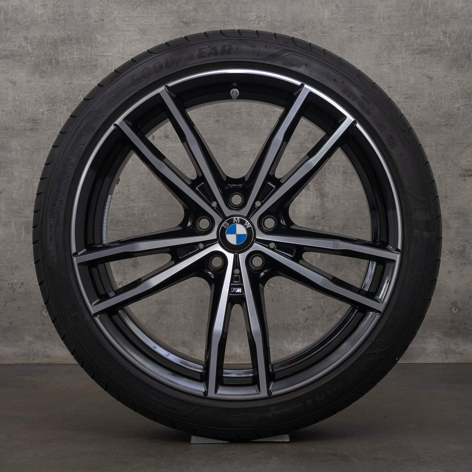 Originale BMW 2-serie 3-serie 4-serie G42 G20 G21 G22 G23 fælge 19 tommer sommerdæk 791 M 8090094 8090095 sorte højglans sommerhjul