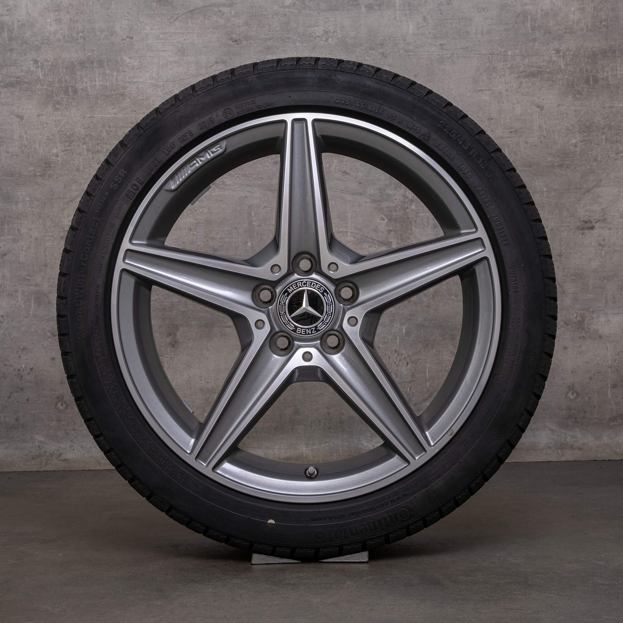 OEM AMG Mercedes Benz C-Class winter wheels 18 inch W205 S205 C205 A205 rims A2054011100 himalaya gray glossy turned